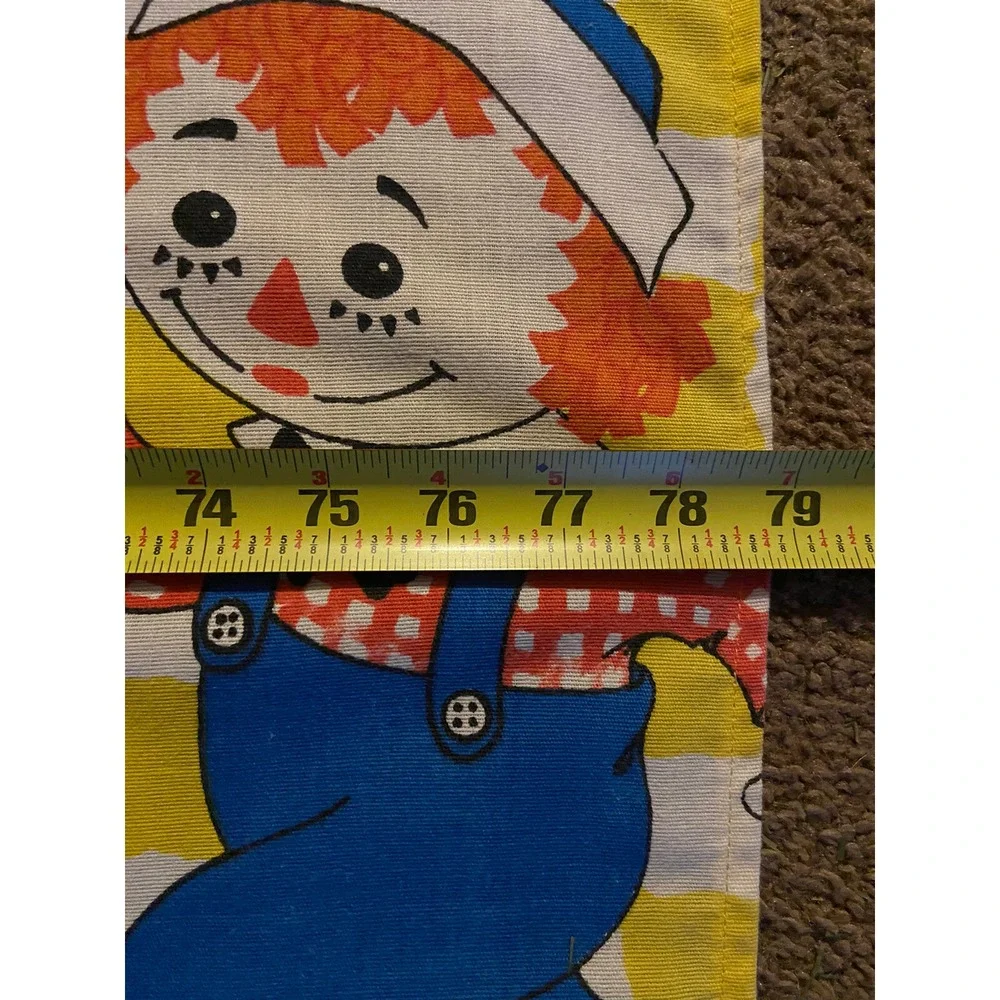 Vintage Raggedy Ann Andy Flat Sheet The Bobbs Merrill‎ Co JC Penney 1970's